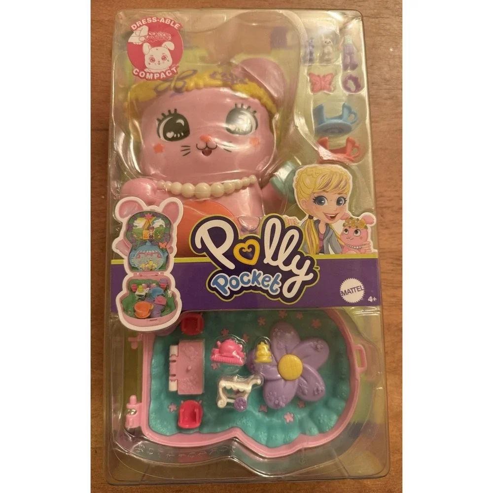 Polly Pocket Tea Party Bunny Compact Travel Toy‎ Playset Toy New With Tag